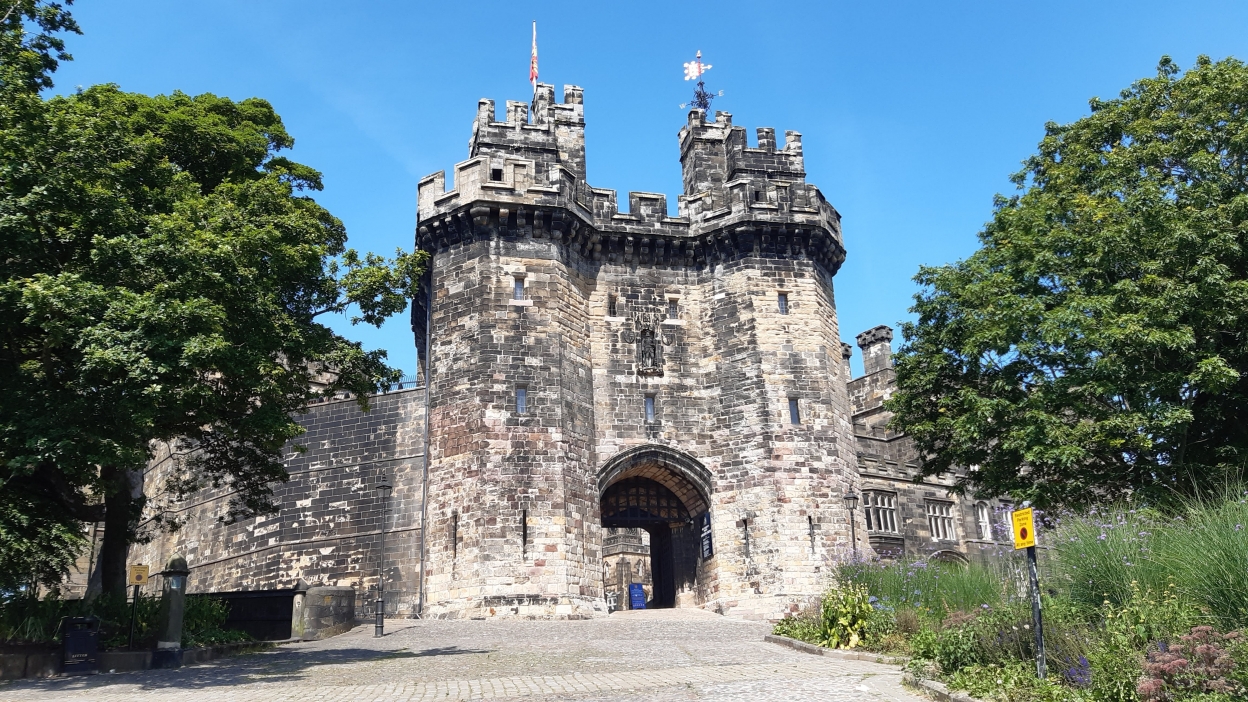 Picture of Lancaster Castle's medieval Gatehouse.